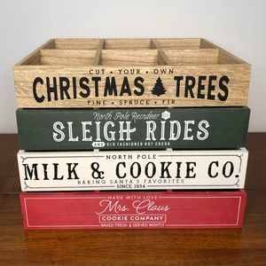 New! (4) Target Bullseye Christmas Set Crates/Trays